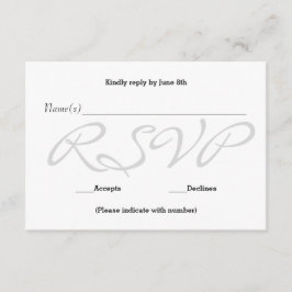 Hintergrund grau - RSVP-Antwortkarte RSVP Karte