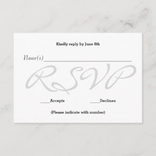 Hintergrund grau - RSVP-Antwortkarte RSVP Karte