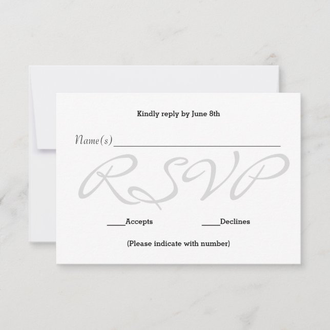 Hintergrund grau - RSVP-Antwortkarte RSVP Karte (Vorderseite)