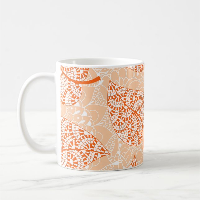 Hintergrund Herbst. Leaf-Hintergrund Kaffeetasse (Links)