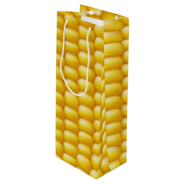 Hintergrund Maiskolben Geschenktüte Für Weinflaschen (Vorderseite Schrägansicht)
