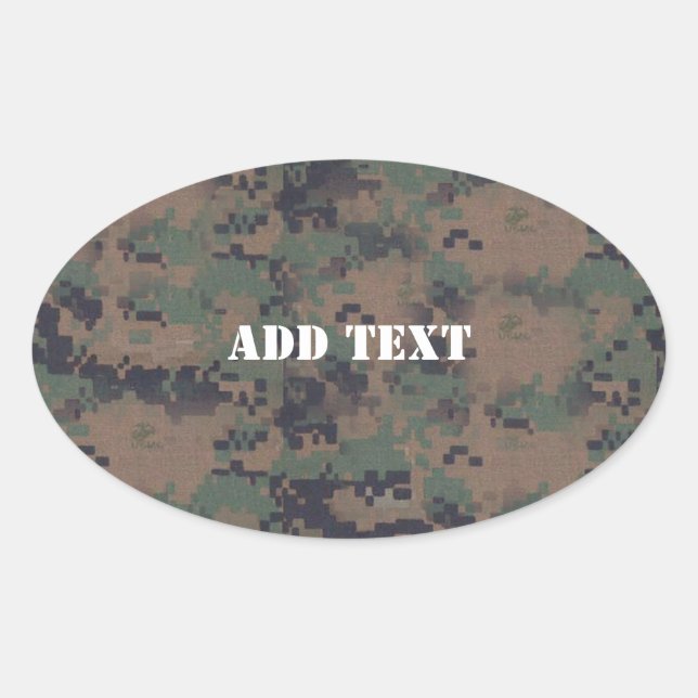 Hintergrund militärischer digitaler Wälder Ovaler Aufkleber (Vorderseite)