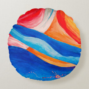 Hintergrund mit abstrakter Kunsttextur, Fragment w Rundes Kissen