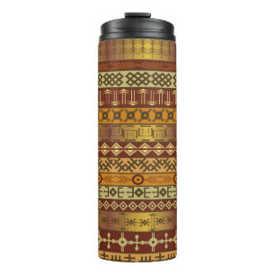Hintergrund mit afrikanischen ethnischen Motiven Thermosbecher
