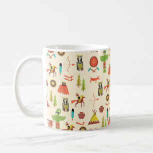 Hintergrund mit Amerikanischen Ureinwohnern Kaffeetasse