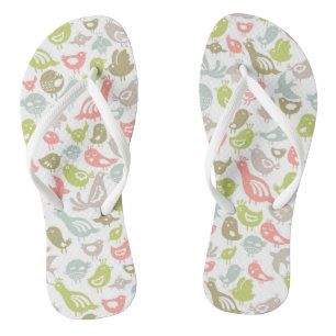 Hintergrund mit bunten Vogelschmuck Flip Flops