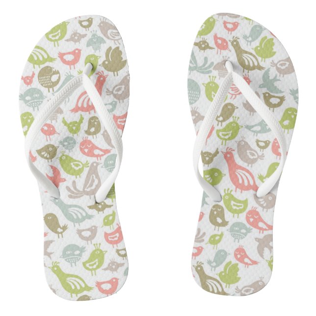 Hintergrund mit bunten Vogelschmuck Flip Flops (Fußbett)