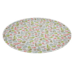 Hintergrund mit bunter Vogelverzierung Schneidebrett