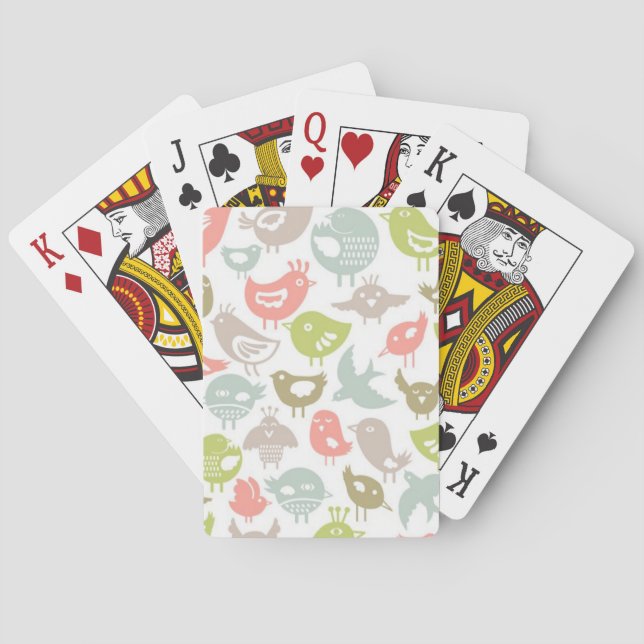 Hintergrund mit bunter Vogelverzierung Spielkarten (Rückseite)