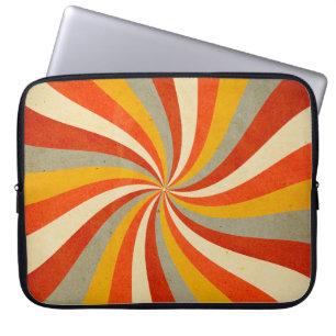 Hintergrund mit Drehung-Muster, Retro Laptopschutzhülle