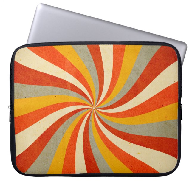 Hintergrund mit Drehung-Muster, Retro Laptopschutzhülle (Vorderseite)
