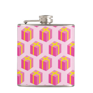 Hintergrund mit Geschenken Flachmann