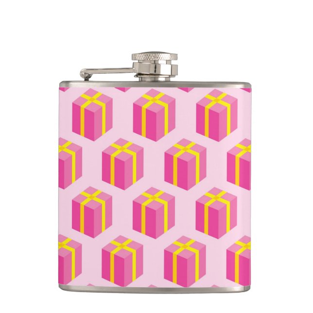 Hintergrund mit Geschenken Flachmann (Vorderseite)