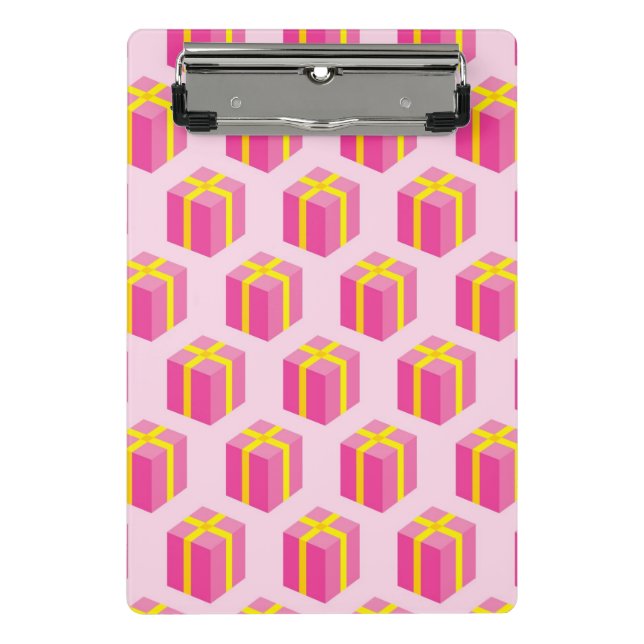 Hintergrund mit Geschenken Mini Klemmbrett (Vorderseite)