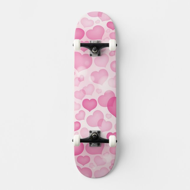 Hintergrund mit Herzen Skateboard (Vorderseite)