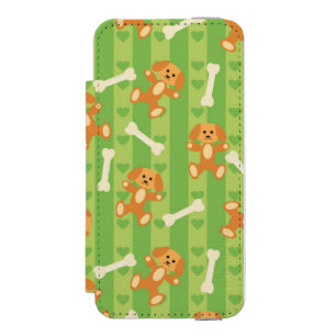 Hintergrund mit Hunden und den Knochen Incipio Watson™ iPhone 5 Geldbörsen Hülle
