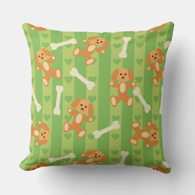 Hintergrund mit Hunden und den Knochen Kissen (Vorderseite)