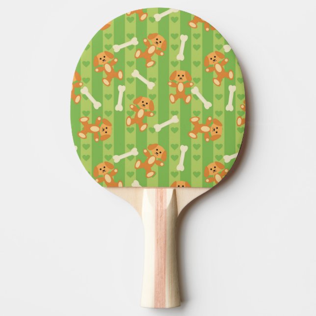 Hintergrund mit Hunden und den Knochen Tischtennis Schläger (Vorderseite)