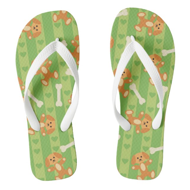 Hintergrund mit Hunden und Knochen Flip Flops (Fußbett)