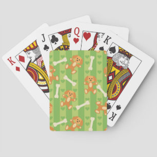 Hintergrund mit Hunden und Knochen Spielkarten