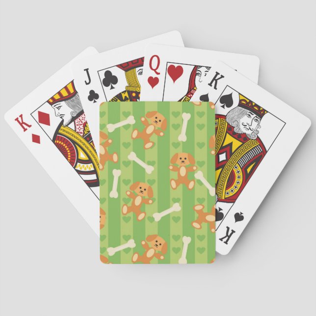 Hintergrund mit Hunden und Knochen Spielkarten (Rückseite)