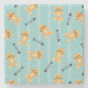 Hintergrund mit Katzen Steinuntersetzer