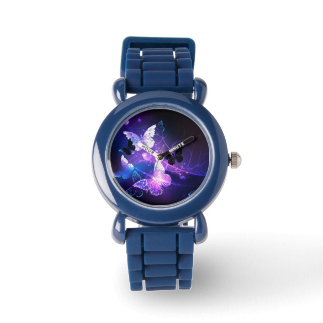 Hintergrund mit Nachtschmetterlingen Armbanduhr (Vorderseite)
