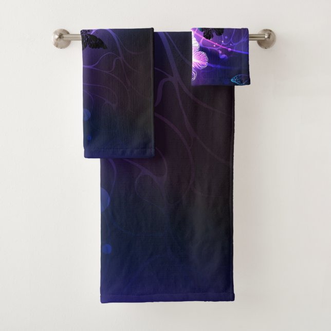 Hintergrund mit Nachtschmetterlingen Badhandtuch Set (Insitu)