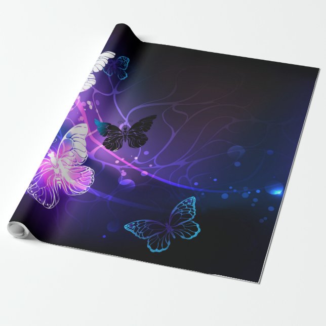 Hintergrund mit Nachtschmetterlingen Geschenkpapier (Ungerollt)