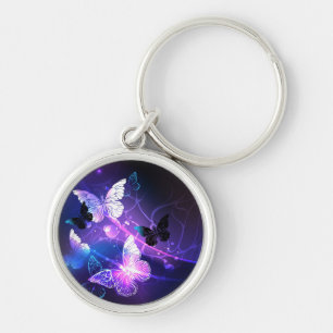 Hintergrund mit Nachtschmetterlingen Schlüsselanhänger