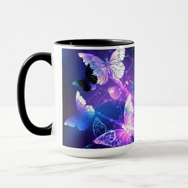 Hintergrund mit Nachtschmetterlingen Tasse (Links)