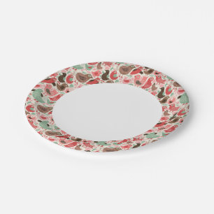 Hintergrund mit niedlichen Vögeln Pappteller