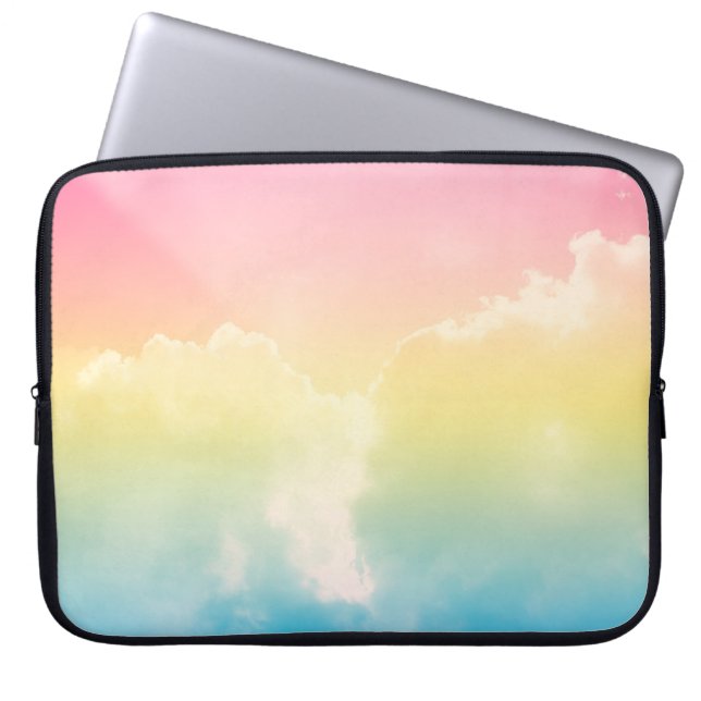 Hintergrund mit pastellfarbenem Gefälle. b Laptopschutzhülle (Vorderseite)