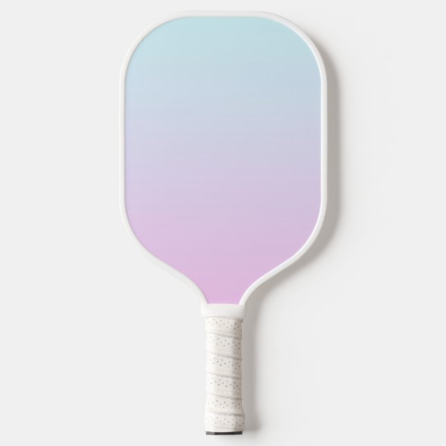 Hintergrund mit rosa und blauen Pastellfarben Pickleball Schläger (Vorderseite)