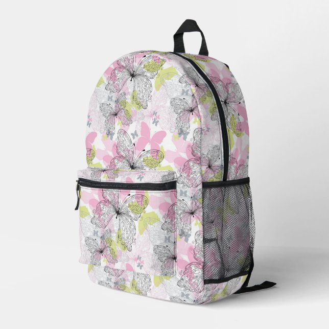 Hintergrund mit Schmetterling Bedruckter Rucksack (Rückseitige Ecke Rechts)