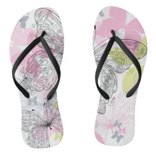 Hintergrund mit Schmetterling Flip Flops