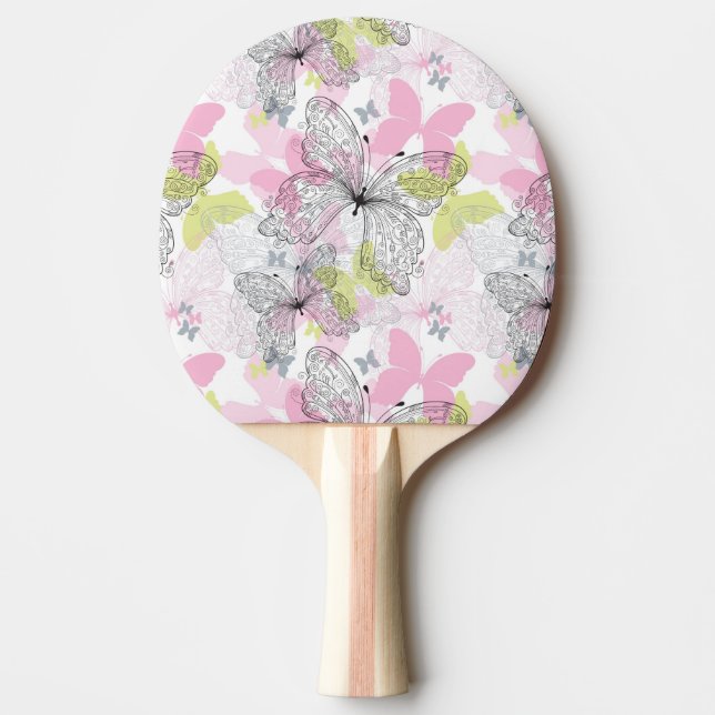 Hintergrund mit Schmetterling Tischtennis Schläger (Vorderseite)