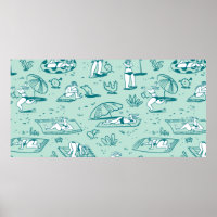 Hintergrund mit Sommer Strand Mädchen. Nahtloses P