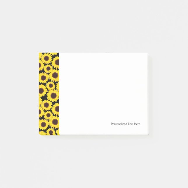 Hintergrund mit Sonnenblumen Post-it Klebezettel (Vorderseite)