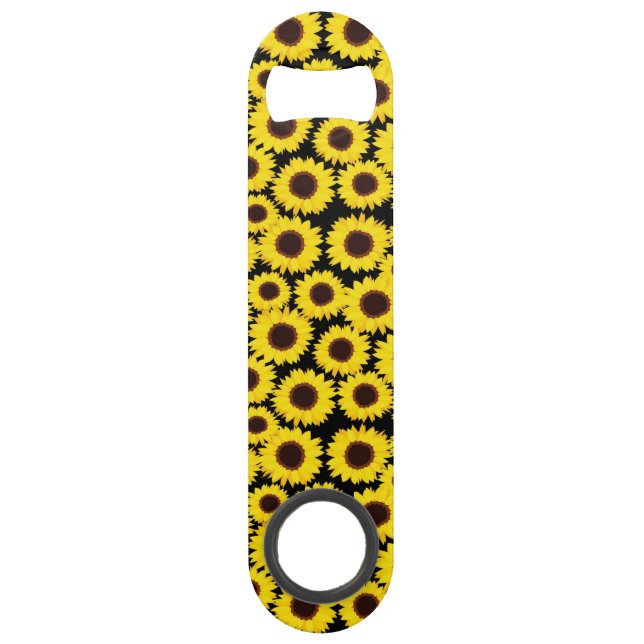 Hintergrund mit Sonnenblumen Speed Flaschenöffner (Vorderseite)