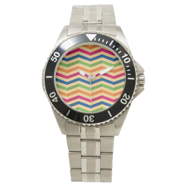 Hintergrund mit Streifen im Retro Armbanduhr (Vorderseite)