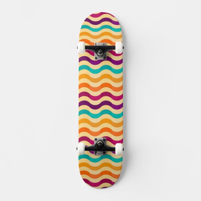 Hintergrund mit Streifen in Retro 2 Skateboard (Vorderseite)