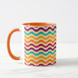 Hintergrund mit Streifen in Retro 2 Tasse