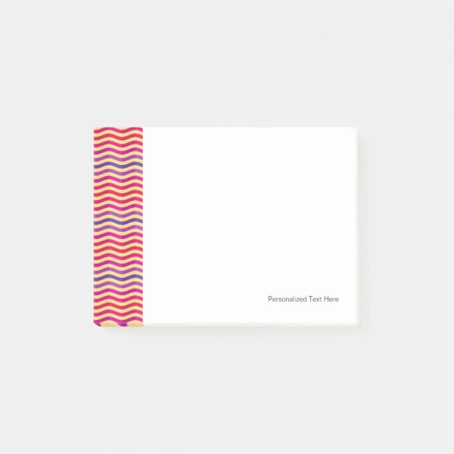 Hintergrund mit Streifen in Retro 3 Post-it Klebezettel (Vorderseite)