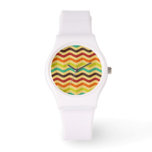 Hintergrund mit Streifen in Retro 4 Armbanduhr