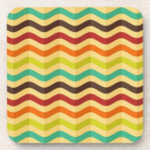 Hintergrund mit Streifen in Retro 4 Getränkeuntersetzer