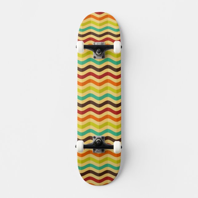 Hintergrund mit Streifen in Retro 4 Skateboard (Vorderseite)