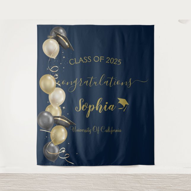 Hintergrund moderner Script Graduation Party | Abs Wandteppich (Vorderseite)