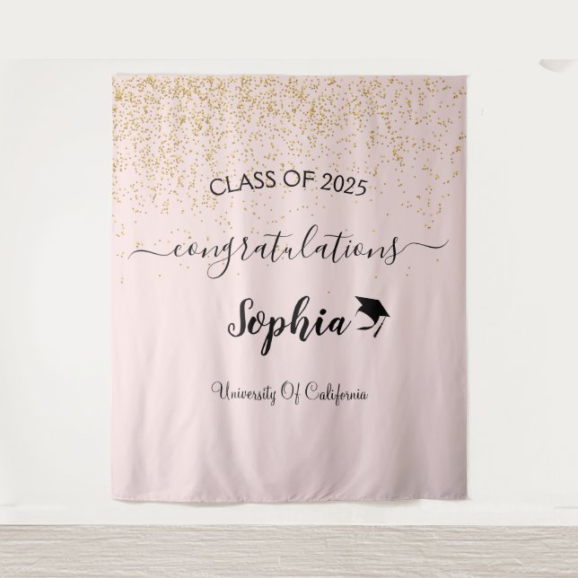 Hintergrund moderner Script Graduation Party | Abs Wandteppich (Vorderseite)