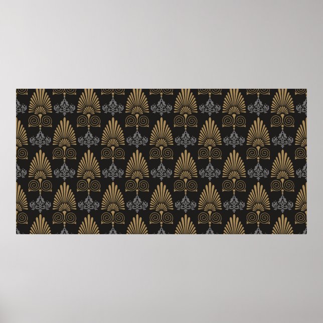 Hintergrund nahtlose Muster im Art Deko Stil, Wand (Vorne)